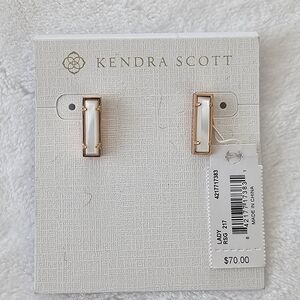 Kendra Scott Rose Gold Plated And Mother of Pearl Bar Earrings - NWT